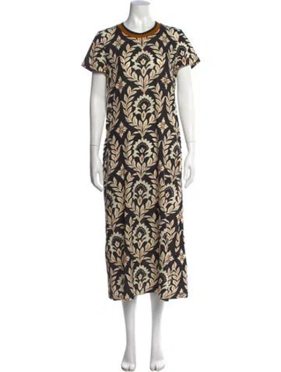 Pre-owned La Doublej Floral Print Long Dress In Black