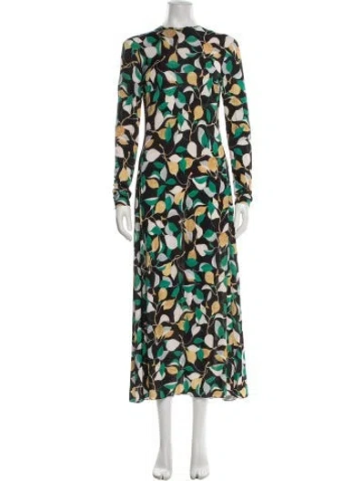Pre-owned La Doublej Floral Print Long Dress In Black