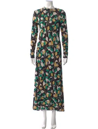 Pre-owned La Doublej Floral Print Long Dress In Black