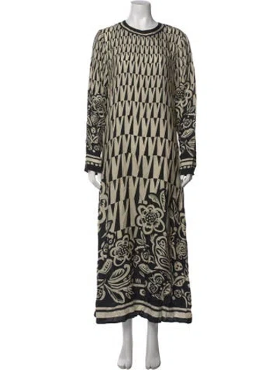 Pre-owned La Doublej Floral Print Long Dress In Black