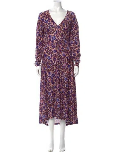 Pre-owned La Doublej Floral Print Long Dress In Blue