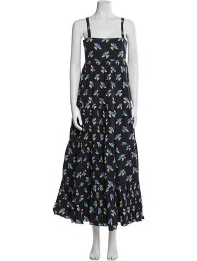 Pre-owned La Doublej Floral Print Long Dress In Blue