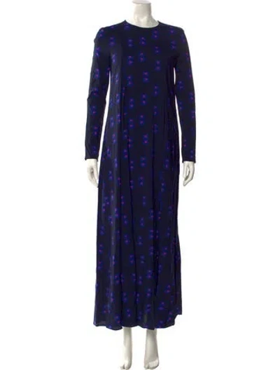 Pre-owned La Doublej Floral Print Long Dress In Blue