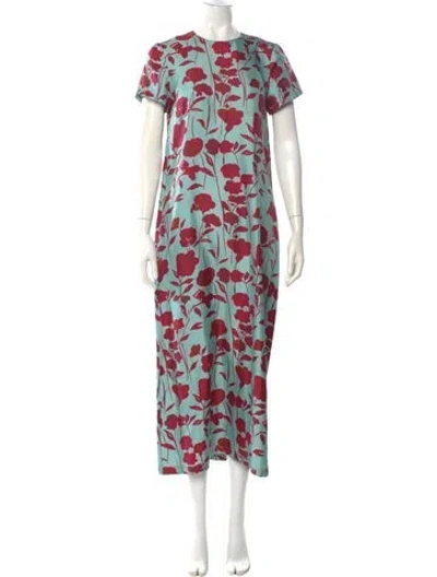 Pre-owned La Doublej Floral Print Long Dress In Blue