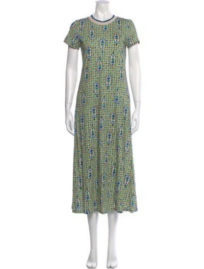 Pre-owned La Doublej Floral Print Long Dress In Blue