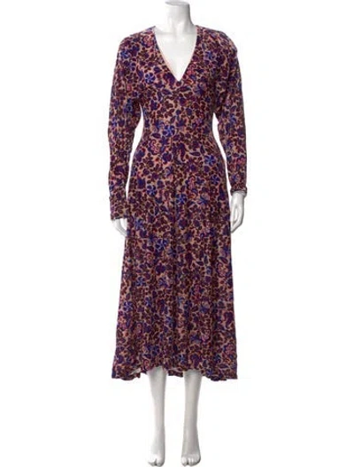 Pre-owned La Doublej Floral Print Long Dress In Blue