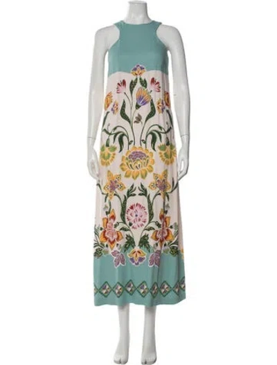 Pre-owned La Doublej Floral Print Long Dress In Blue