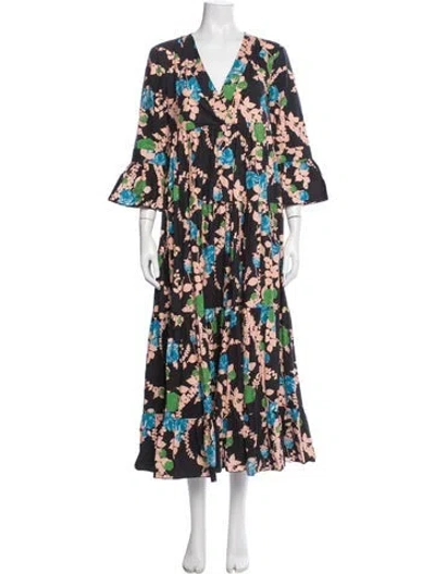 Pre-owned La Doublej Floral Print Long Dress In Blue