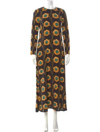 Pre-owned La Doublej Floral Print Long Dress In Multi