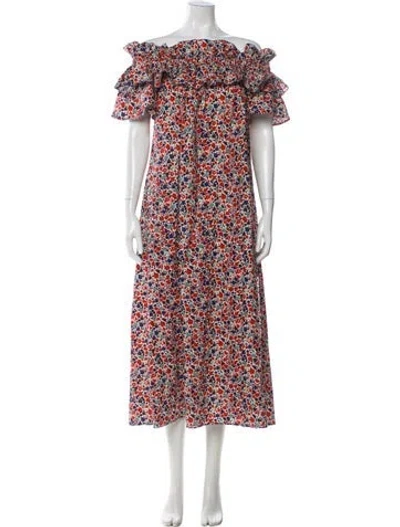 Pre-owned La Doublej Floral Print Long Dress In Multi