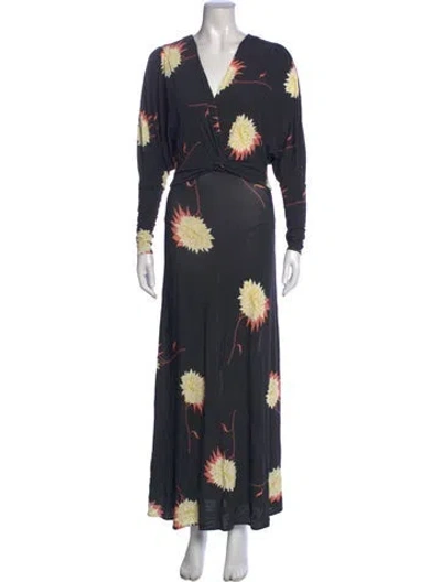 Pre-owned La Doublej Floral Print Long Dress In Multicolor
