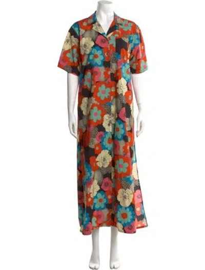 Pre-owned La Doublej Floral Print Long Dress In Multicolor