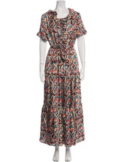 Pre-owned La Doublej Floral Print Long Dress In Multicolor