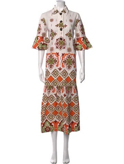 Pre-owned La Doublej Floral Print Long Dress In Neutral