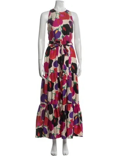 Pre-owned La Doublej Floral Print Long Dress In Neutrals