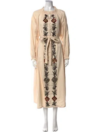 Pre-owned La Doublej Floral Print Long Dress In Neutrals