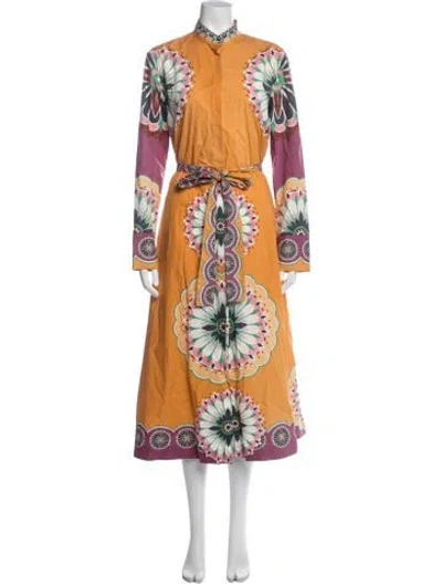 Pre-owned La Doublej Floral Print Long Dress In Orange