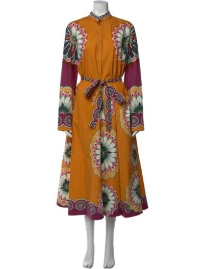 Pre-owned La Doublej Floral Print Long Dress In Orange