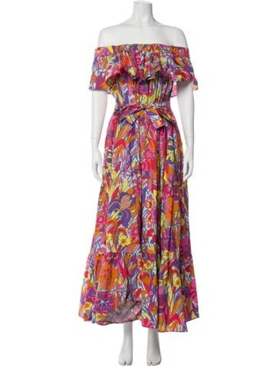 Pre-owned La Doublej Floral Print Long Dress In Pink