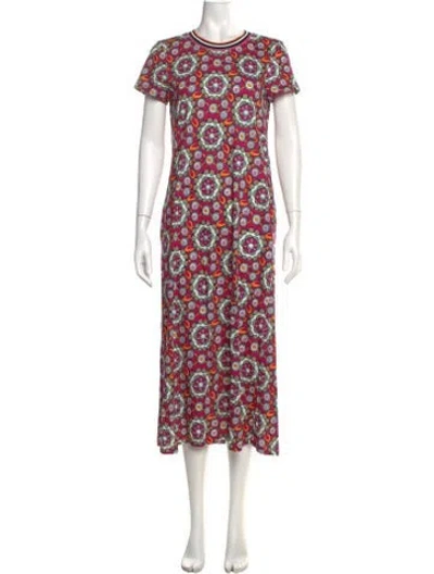 Pre-owned La Doublej Floral Print Long Dress In Pink