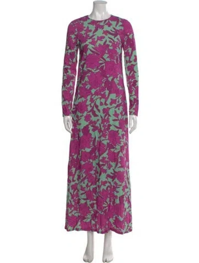 Pre-owned La Doublej Floral Print Long Dress In Pink