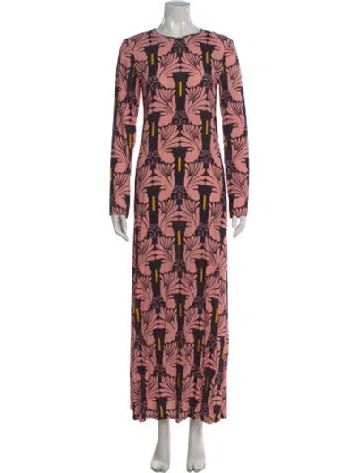 Pre-owned La Doublej Floral Print Long Dress In Pink