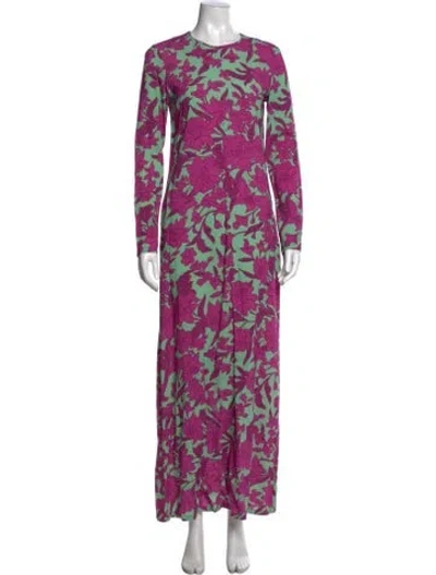 Pre-owned La Doublej Floral Print Long Dress In Pink