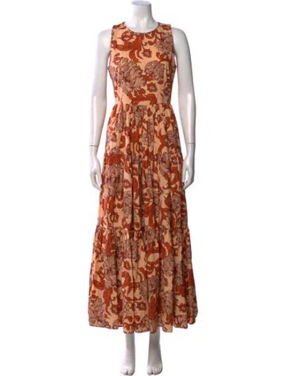Pre-owned La Doublej Floral Print Long Dress In Pink