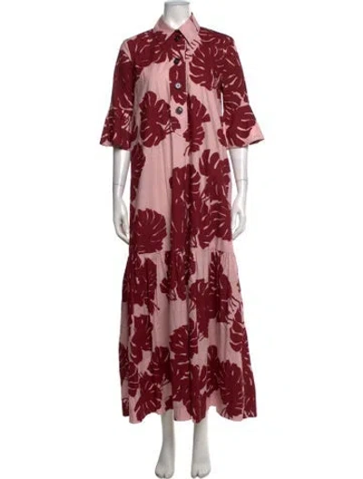 Pre-owned La Doublej Floral Print Long Dress In Pink