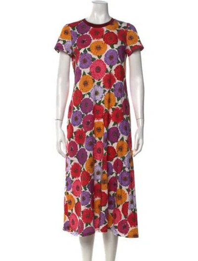 Pre-owned La Doublej Floral Print Long Dress In Pink