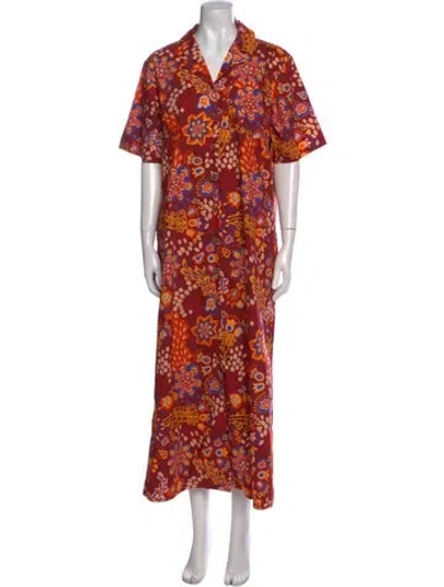 Pre-owned La Doublej Floral Print Long Dress In Purple