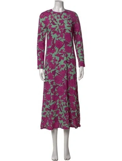 Pre-owned La Doublej Floral Print Long Dress In Purple