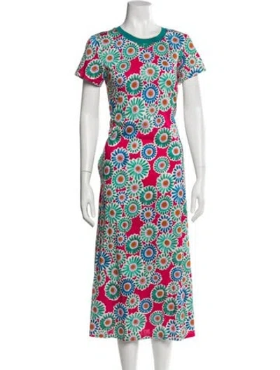 Pre-owned La Doublej Floral Print Long Dress In Red