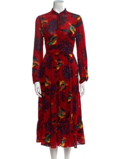 Pre-owned La Doublej Floral Print Long Dress In Red