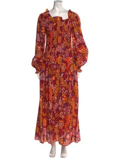 Pre-owned La Doublej Floral Print Long Dress In Red