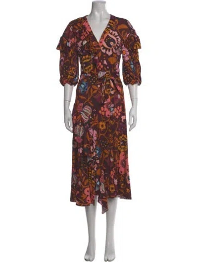 Pre-owned La Doublej Floral Print Long Dress In Red