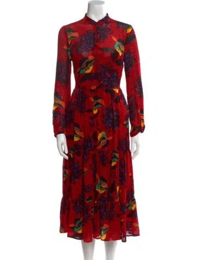 Pre-owned La Doublej Floral Print Long Dress In Red