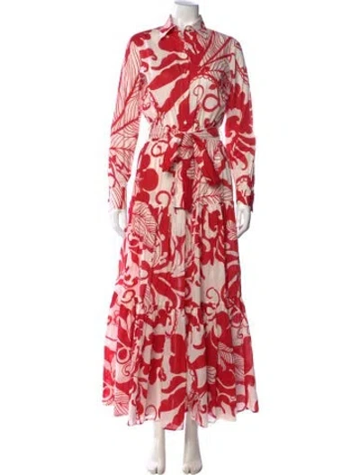 Pre-owned La Doublej Floral Print Long Dress In Red