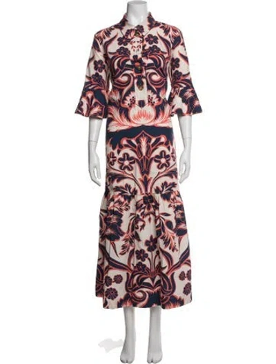 Pre-owned La Doublej Floral Print Long Dress In Red