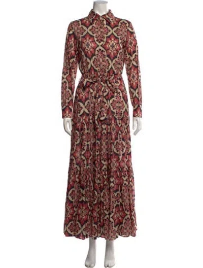 Pre-owned La Doublej Floral Print Long Dress In Red