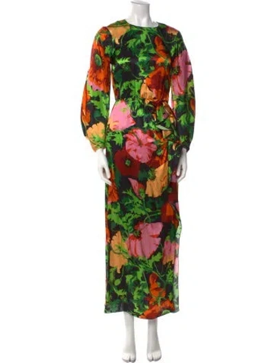 Pre-owned La Doublej Floral Print Long Dress W/ Tags In Black