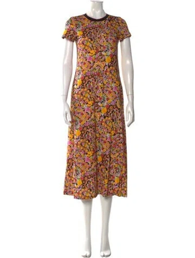 Pre-owned La Doublej Floral Print Long Dress W/ Tags In Black