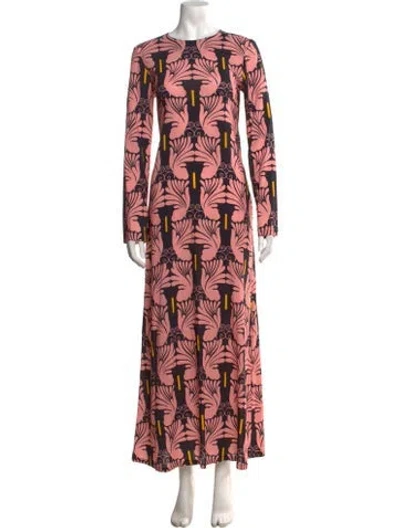 Pre-owned La Doublej Floral Print Long Dress W/ Tags In Black/pink