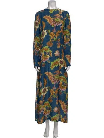 Pre-owned La Doublej Floral Print Long Dress W/ Tags In Blue