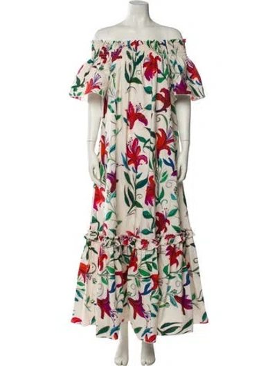 Pre-owned La Doublej Floral Print Long Dress W/ Tags In Neutral
