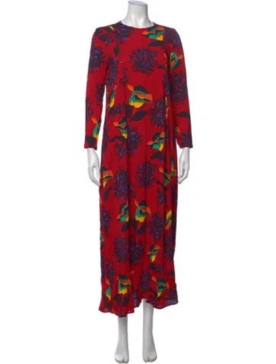 Pre-owned La Doublej Floral Print Long Dress W/ Tags In Red