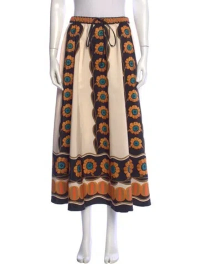 Pre-owned La Doublej Floral Print Long Skirt In Neutral