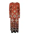 La Doublej Swing Printed Jersey Maxi Dress In Brown