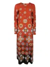 La Doublej Swing Printed Jersey Maxi Dress In Orange