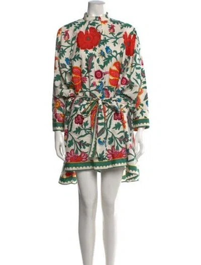 Pre-owned La Doublej Floral Print Long Sleeve Top In Orange
